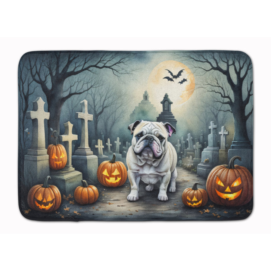 English Bulldog Spooky Halloween Memory Foam Kitchen Mat Image 1