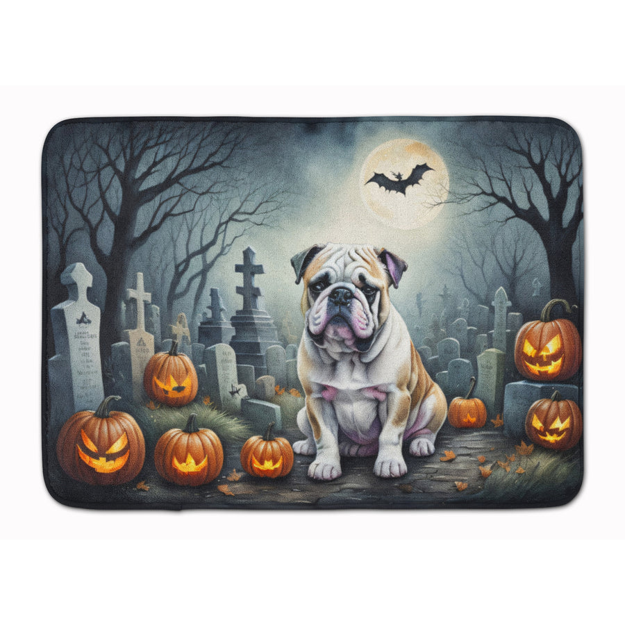 English Bulldog Spooky Halloween Memory Foam Kitchen Mat Image 1