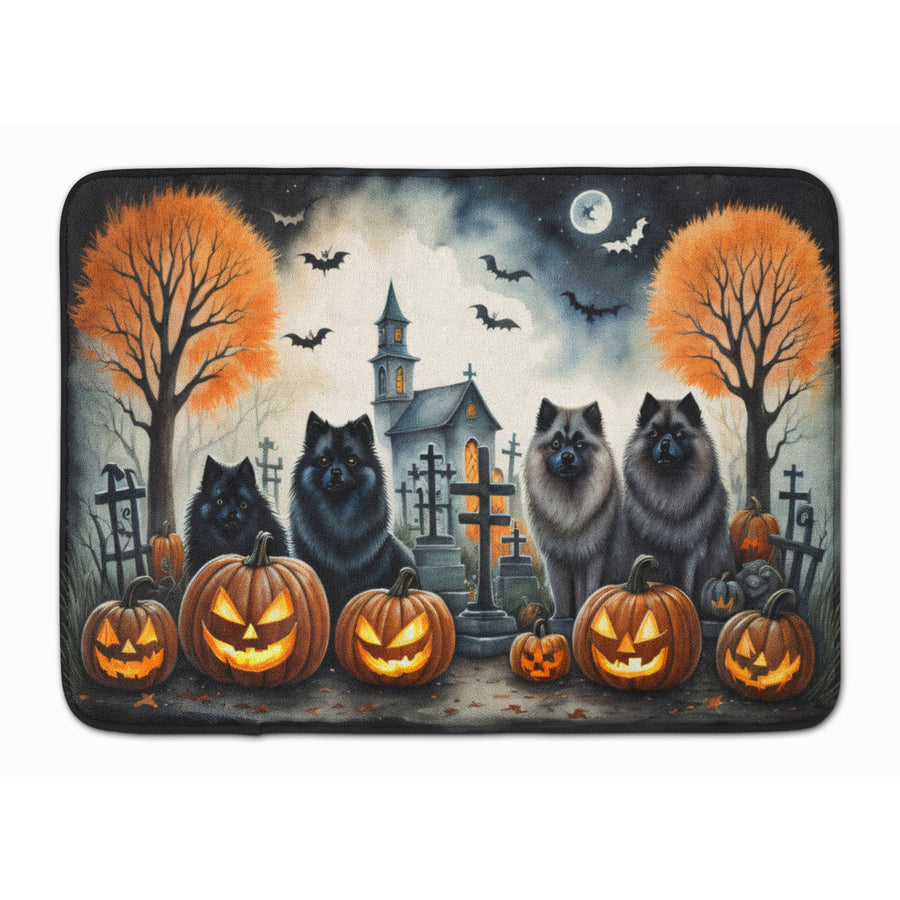 Keeshond Spooky Halloween Memory Foam Kitchen Mat Image 1