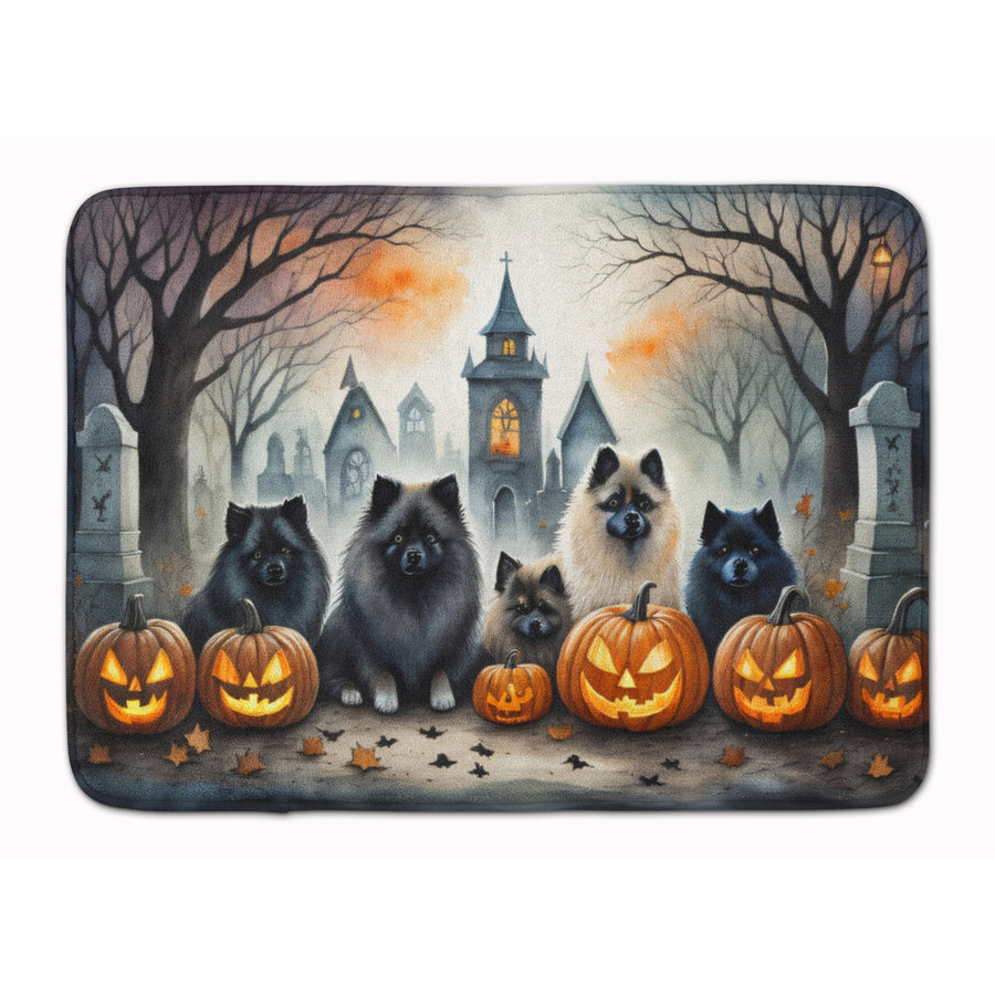 Keeshond Spooky Halloween Memory Foam Kitchen Mat Image 1