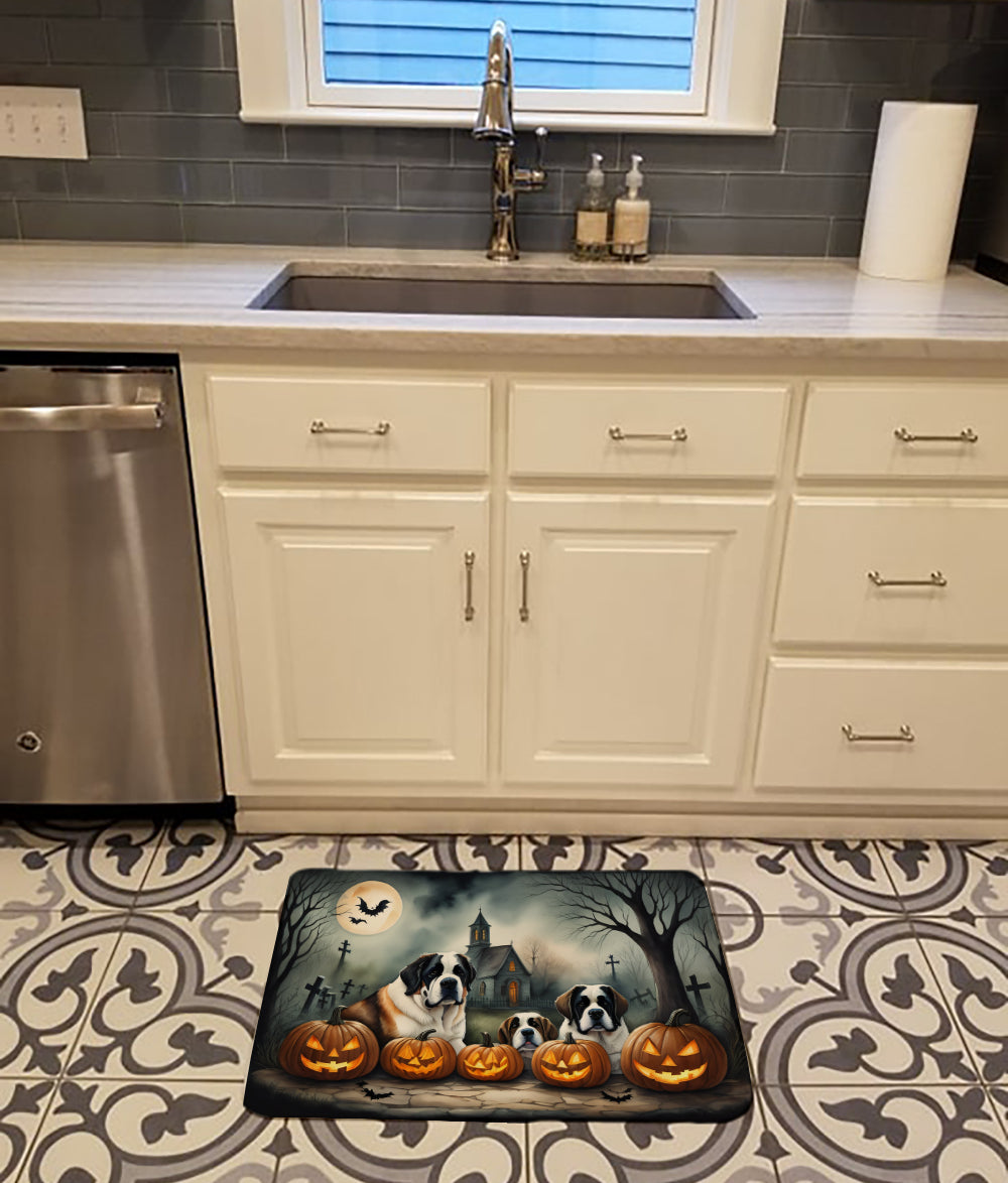 Saint Bernard Spooky Halloween Memory Foam Kitchen Mat Image 2