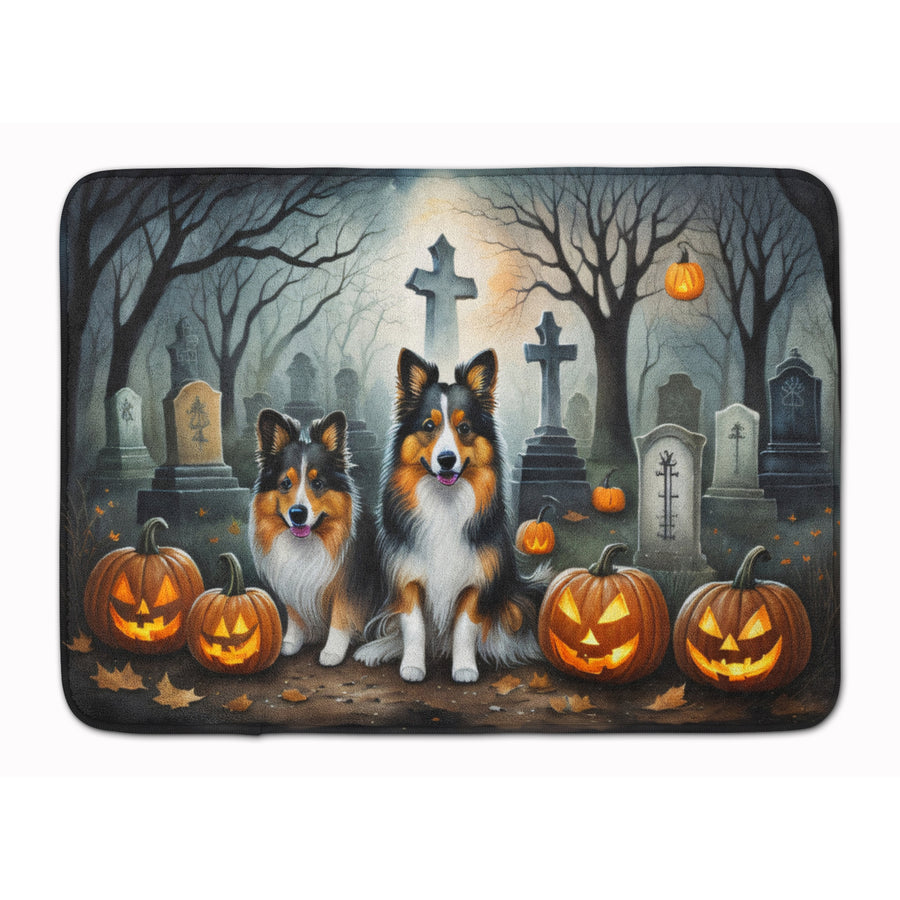 Sheltie Spooky Halloween Memory Foam Kitchen Mat Image 1