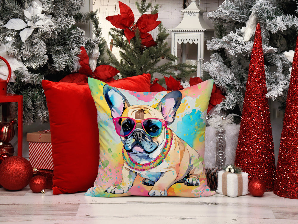 French Bulldog Hippie Dawg Fabric Decorative Pillow DAC2507 Image 2