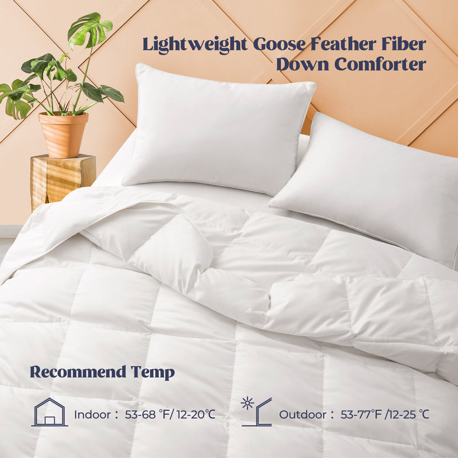 Premium White Goose Feather Fiber and Down Comforter Image 1