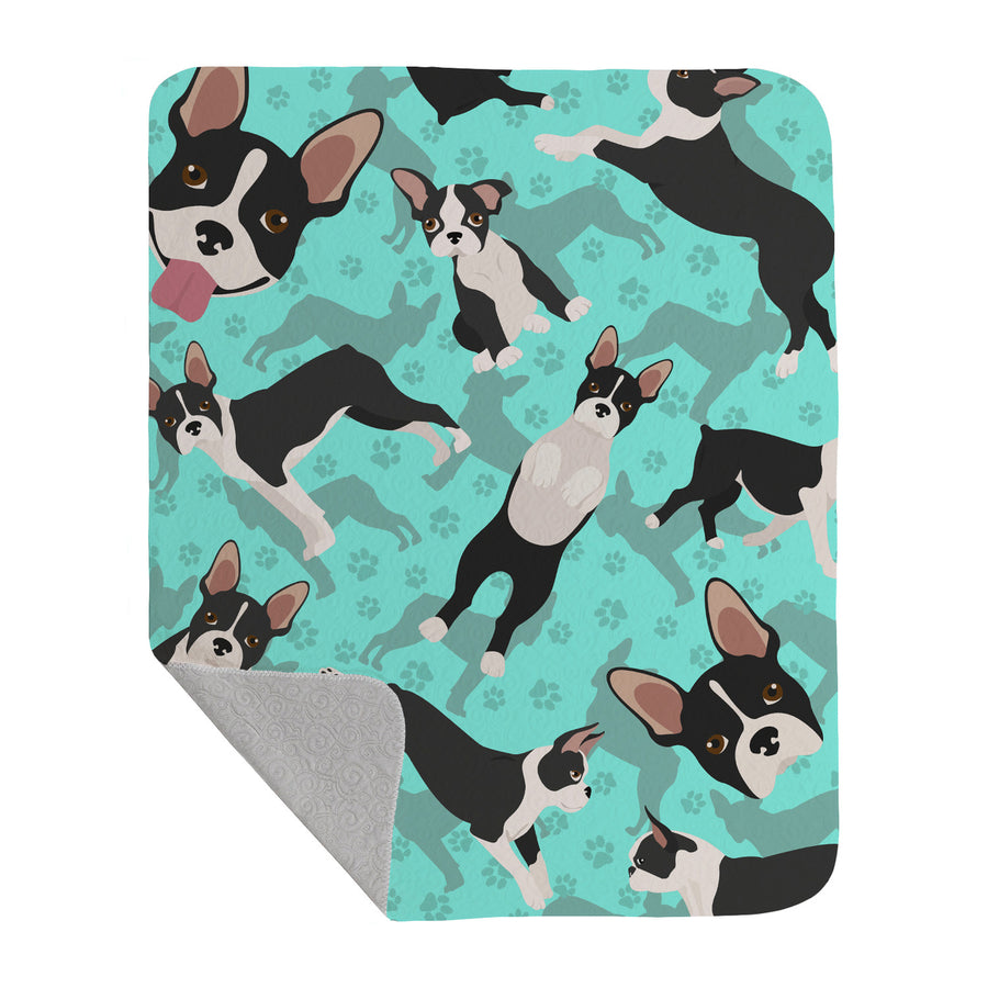 Boston Terrier Quilted Blanket 50x60 Image 1