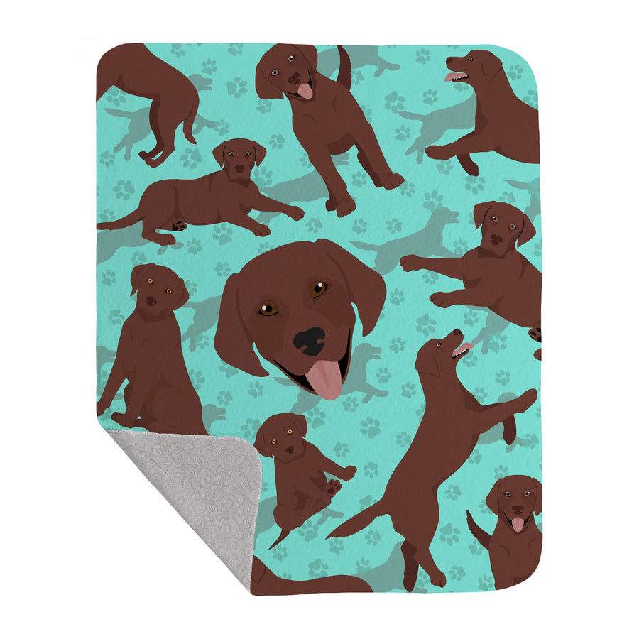Chocolate Labrador Retriever Quilted Blanket 50x60 Image 1