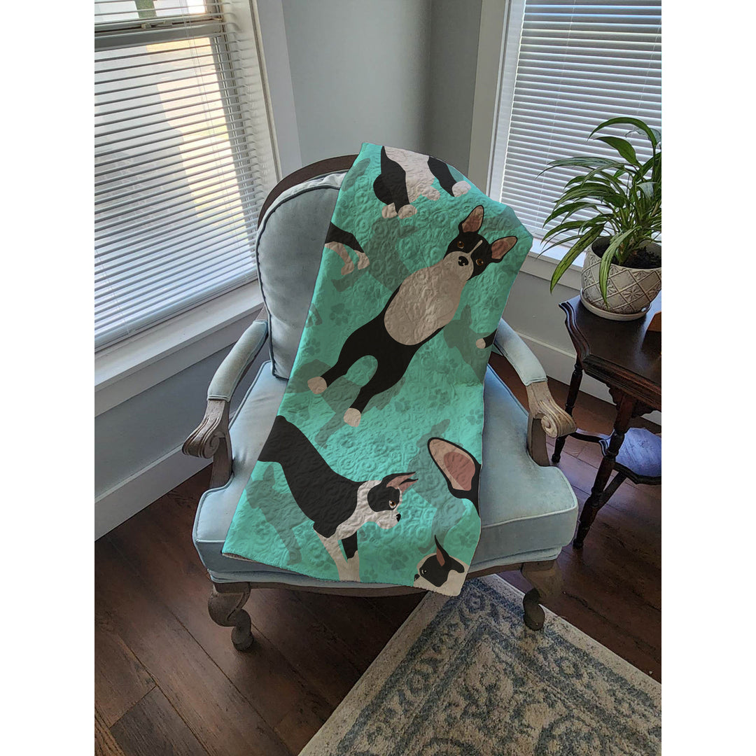 Boston Terrier Quilted Blanket 50x60 Image 4