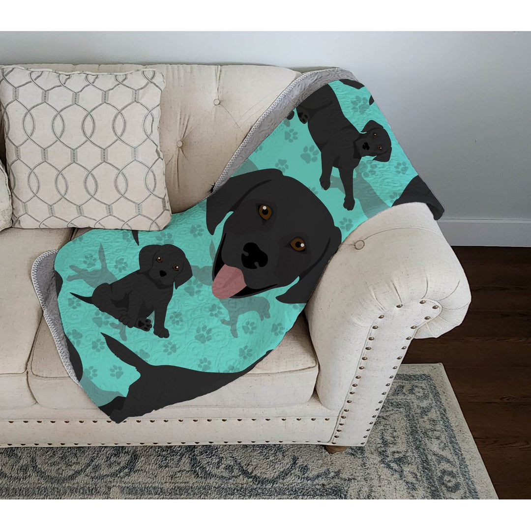 Black Labrador Retriever Quilted Blanket 50x60 Image 3