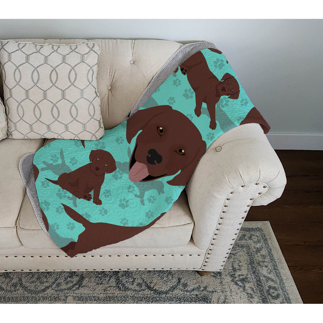Chocolate Labrador Retriever Quilted Blanket 50x60 Image 3