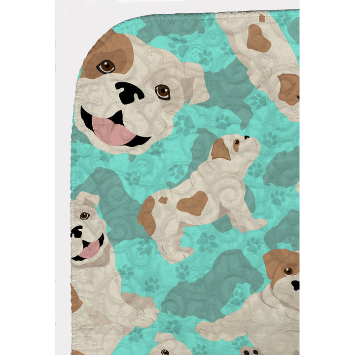 Piebald English Bulldog Quilted Blanket 50x60 Image 5