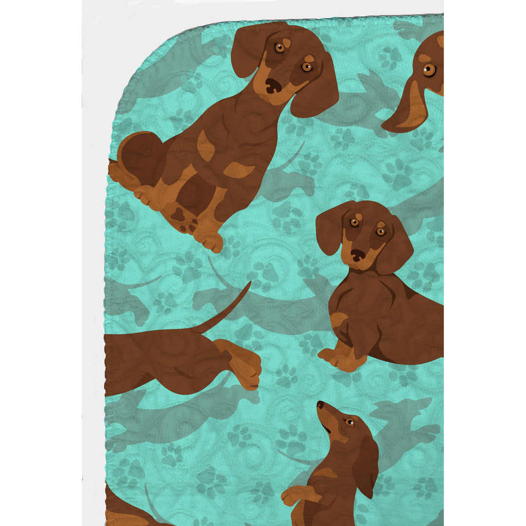 Chocolate and Tan Dachshund Quilted Blanket 50x60 Image 5