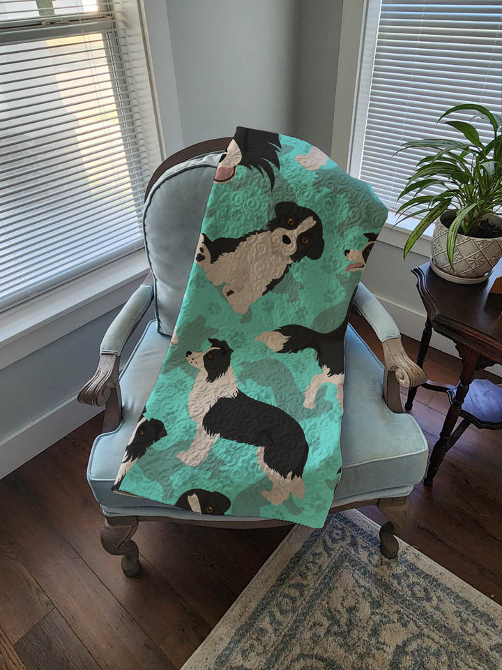 Border Collie Quilted Blanket 50x60 Image 4