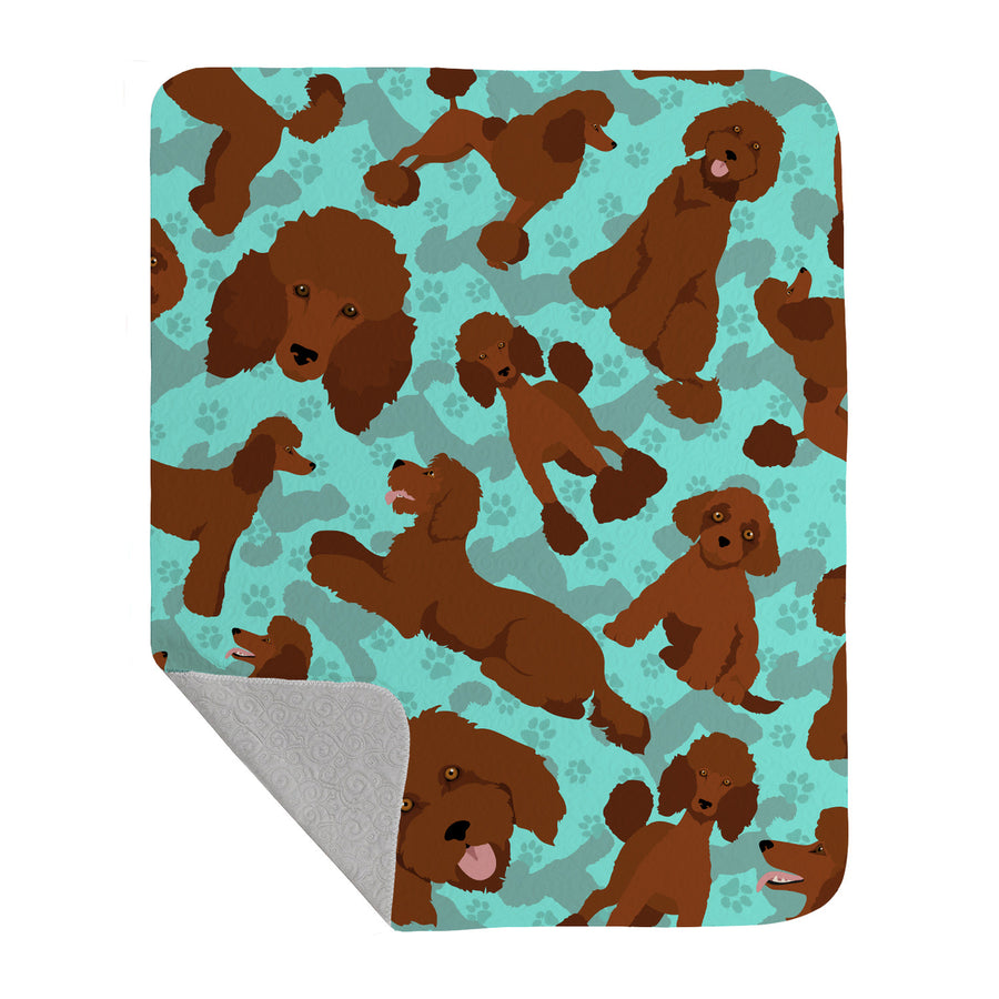 Chocolate Standard Poodle Quilted Blanket 50x60 Image 1