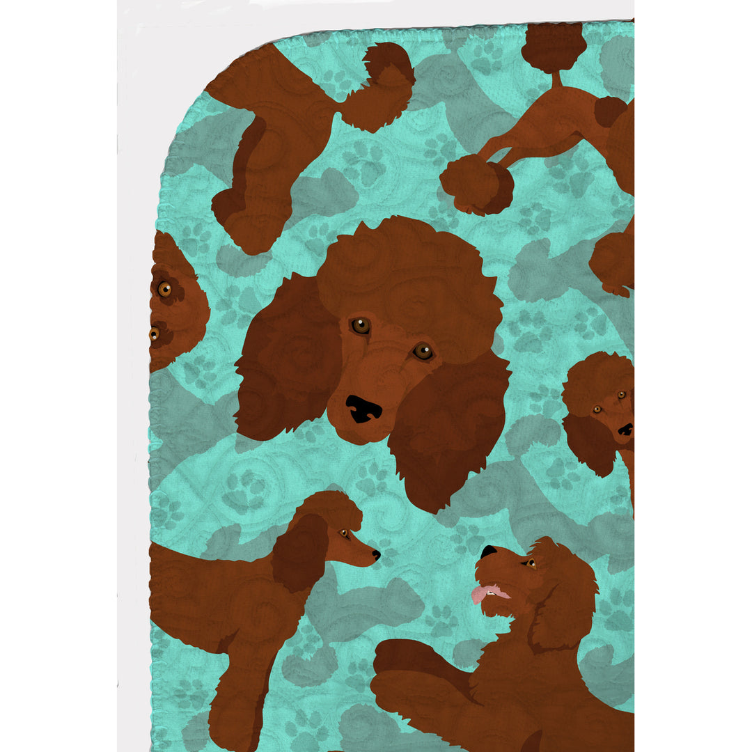 Chocolate Standard Poodle Quilted Blanket 50x60 Image 5