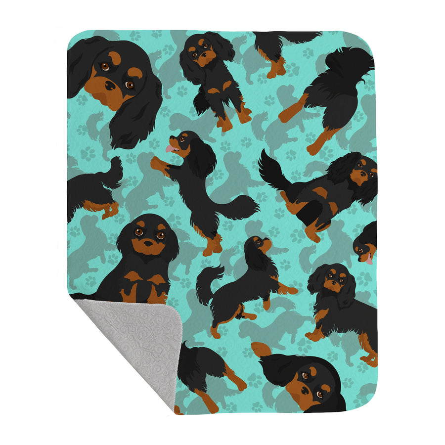 Black and Tan Cavalier King Charles Spaniel Quilted Blanket 50x60 Image 1