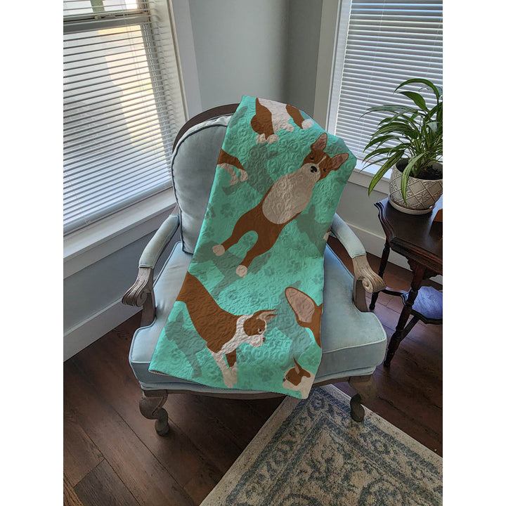Red Boston Terrier Quilted Blanket 50x60 Image 4