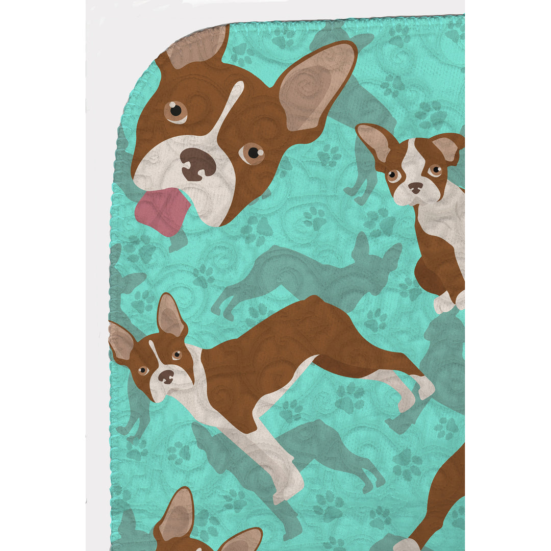 Red Boston Terrier Quilted Blanket 50x60 Image 5