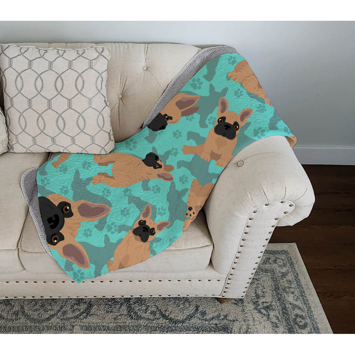 Fawn French Bulldog Quilted Blanket 50x60 Image 3