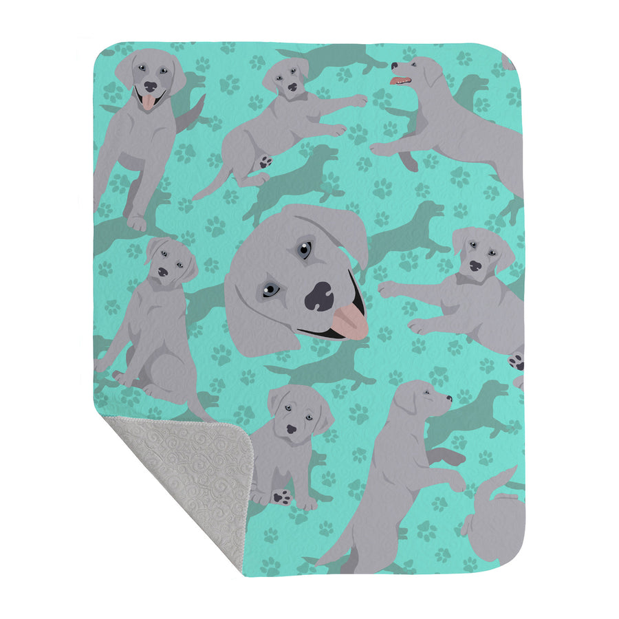 Silver Labrador Retriever Quilted Blanket 50x60 Image 1