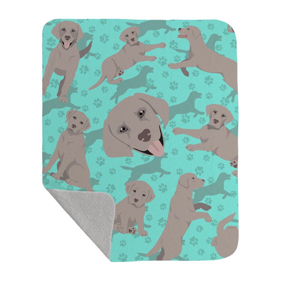 Grey Labrador Retriever Quilted Blanket 50x60 Image 1