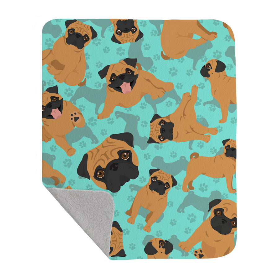 Apricot Pug Quilted Blanket 50x60 Image 1