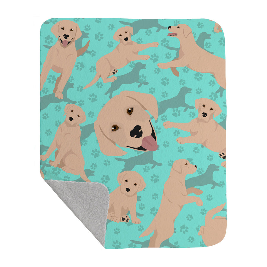 Yellow Labrador Retriever Quilted Blanket 50x60 Image 1
