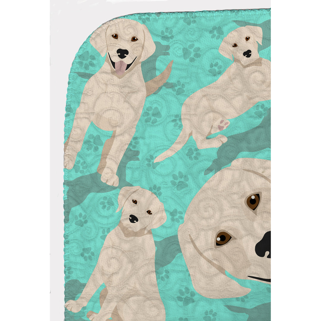 White Cream Labrador Retriever Quilted Blanket 50x60 Image 5