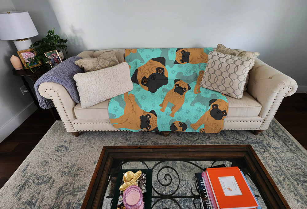 Apricot Pug Quilted Blanket 50x60 Image 2
