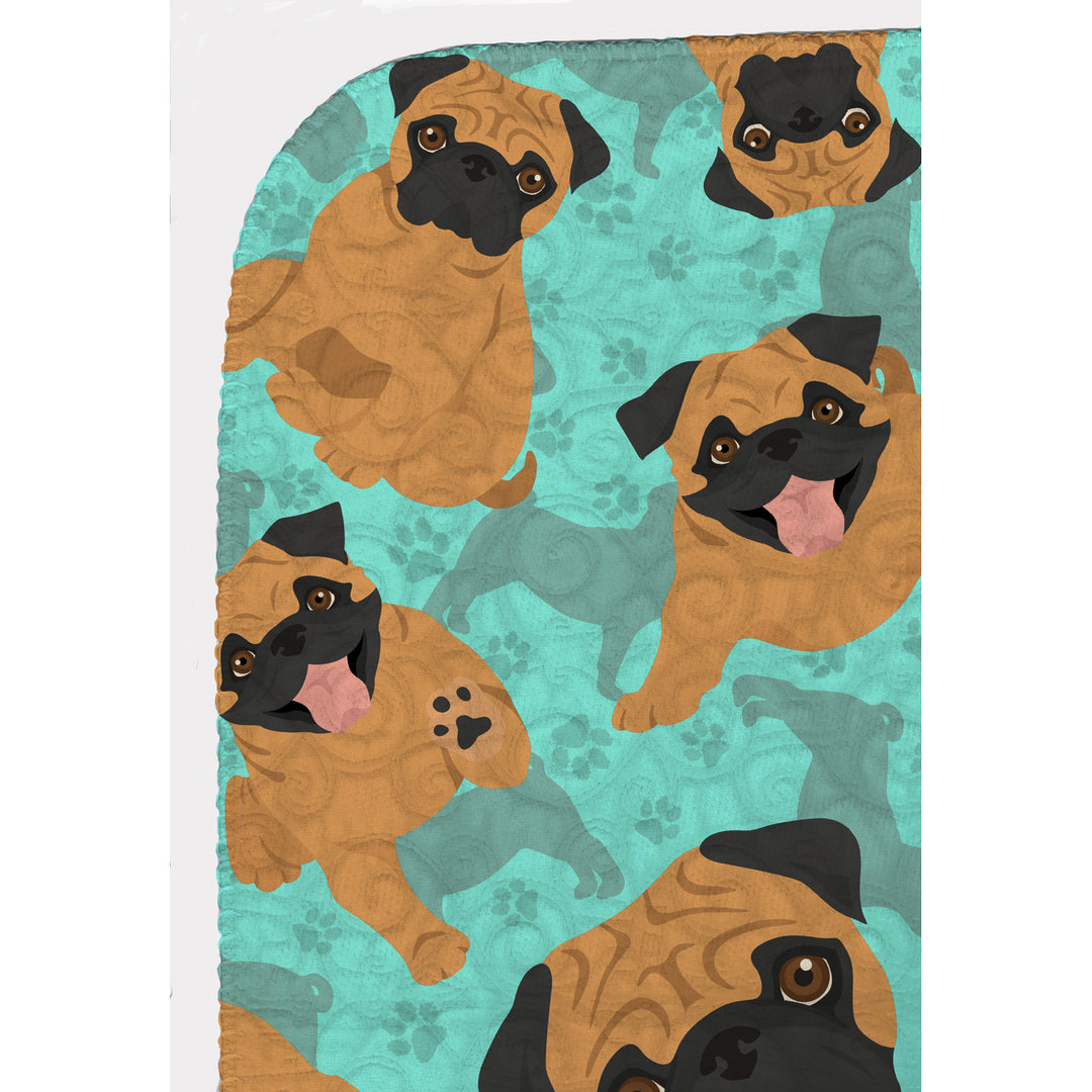Apricot Pug Quilted Blanket 50x60 Image 5