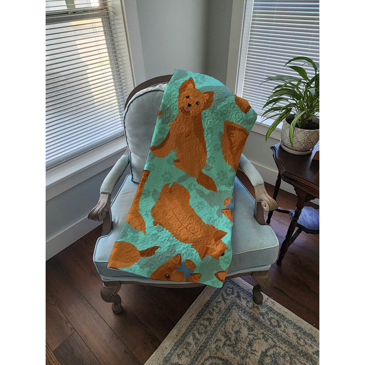 Red Yorkie Quilted Blanket 50x60 Image 4
