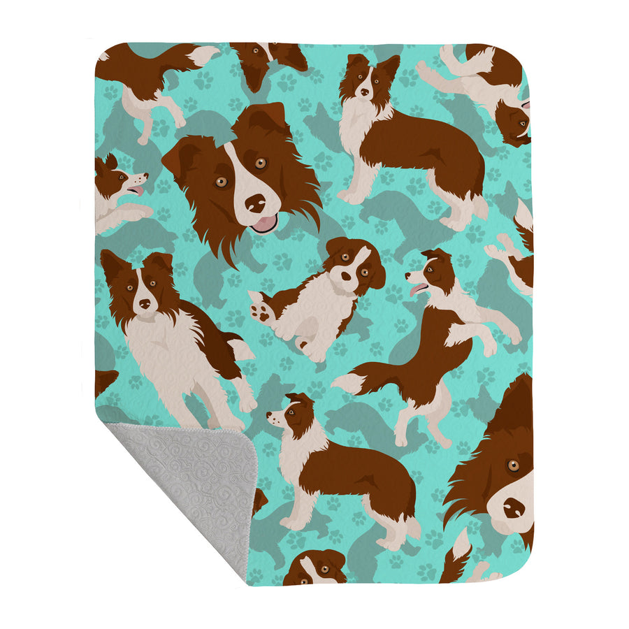 Red Border Collie Quilted Blanket 50x60 Image 1