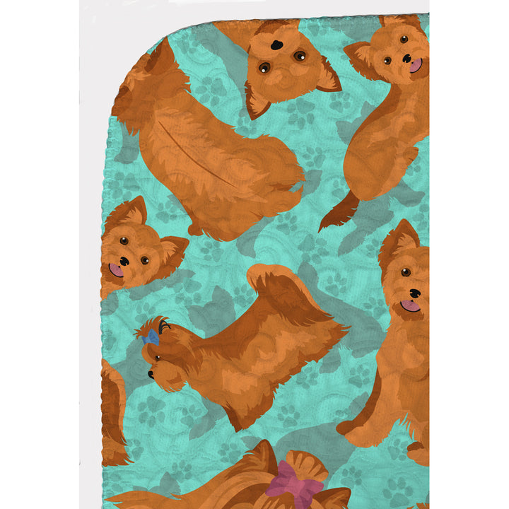 Red Yorkie Quilted Blanket 50x60 Image 5