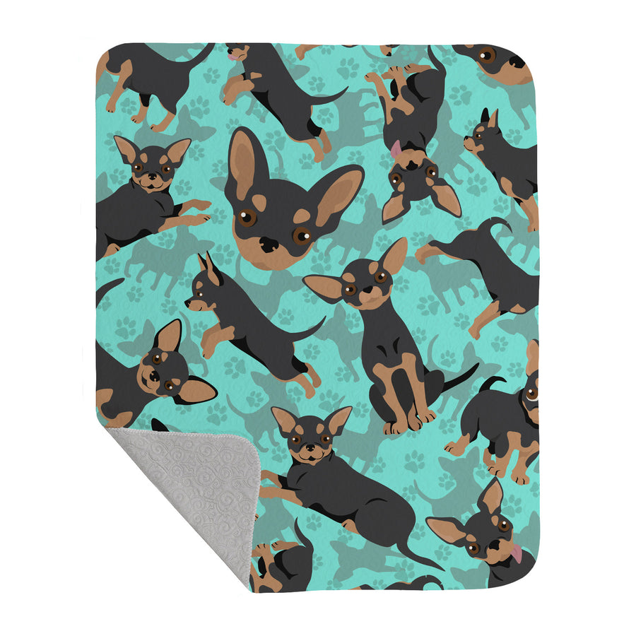 Black and Tan Chihuahua Quilted Blanket 50x60 Image 1