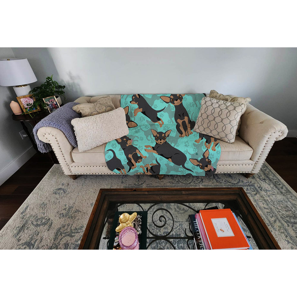 Black and Tan Chihuahua Quilted Blanket 50x60 Image 2