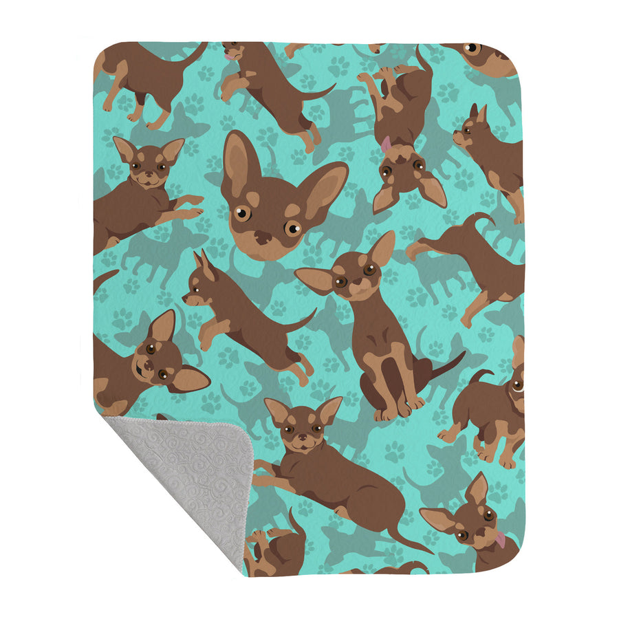 Chocolate Chihuahua Quilted Blanket 50x60 Image 1
