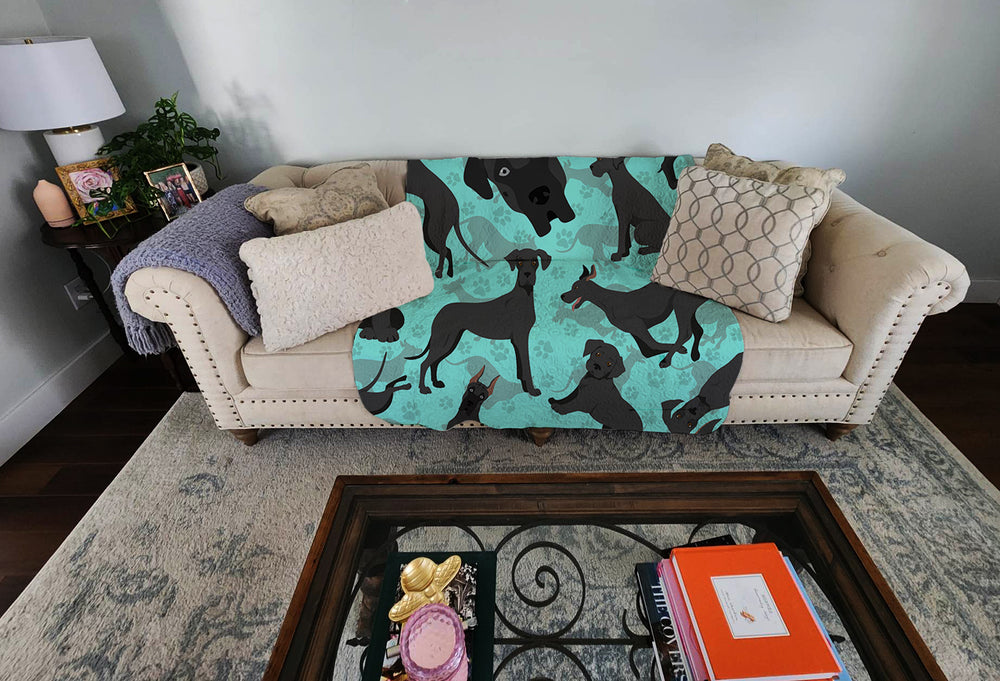 Black Great Dane Quilted Blanket 50x60 Image 2