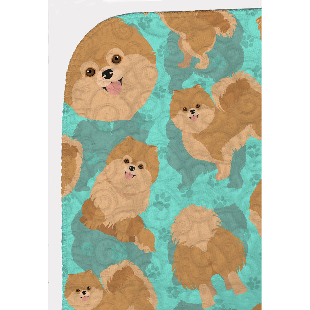 Orange Pomeranian Quilted Blanket 50x60 Image 5