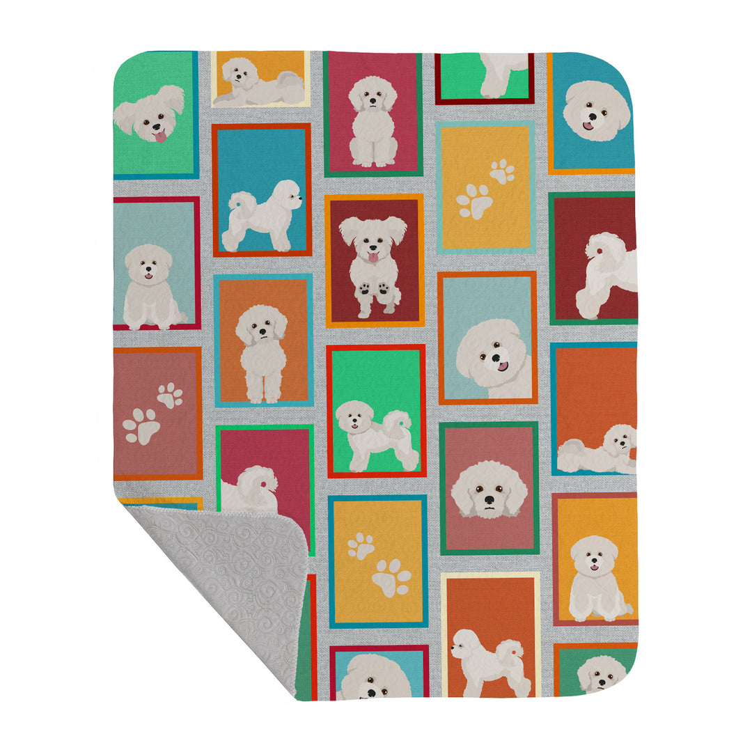 Lots of Bichon Frise Quilted Blanket 50x60 Image 1