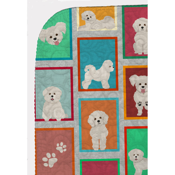 Lots of Bichon Frise Quilted Blanket 50x60 Image 5