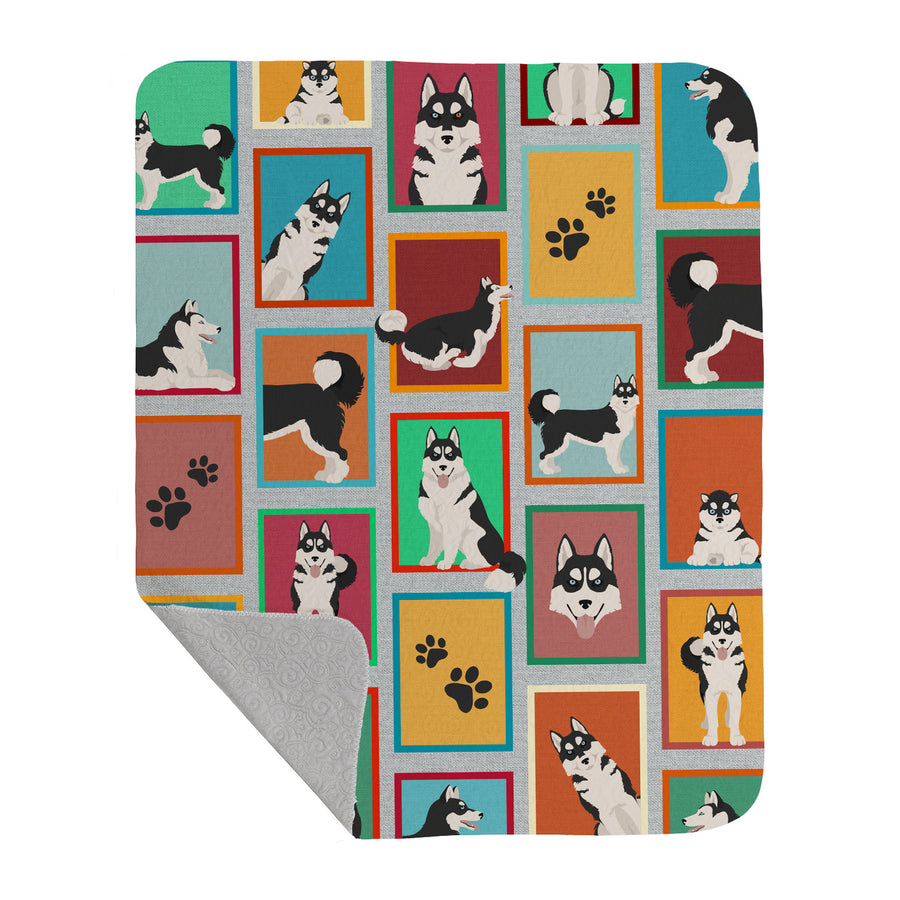 Lots of Siberian Husky Quilted Blanket 50x60 Image 1