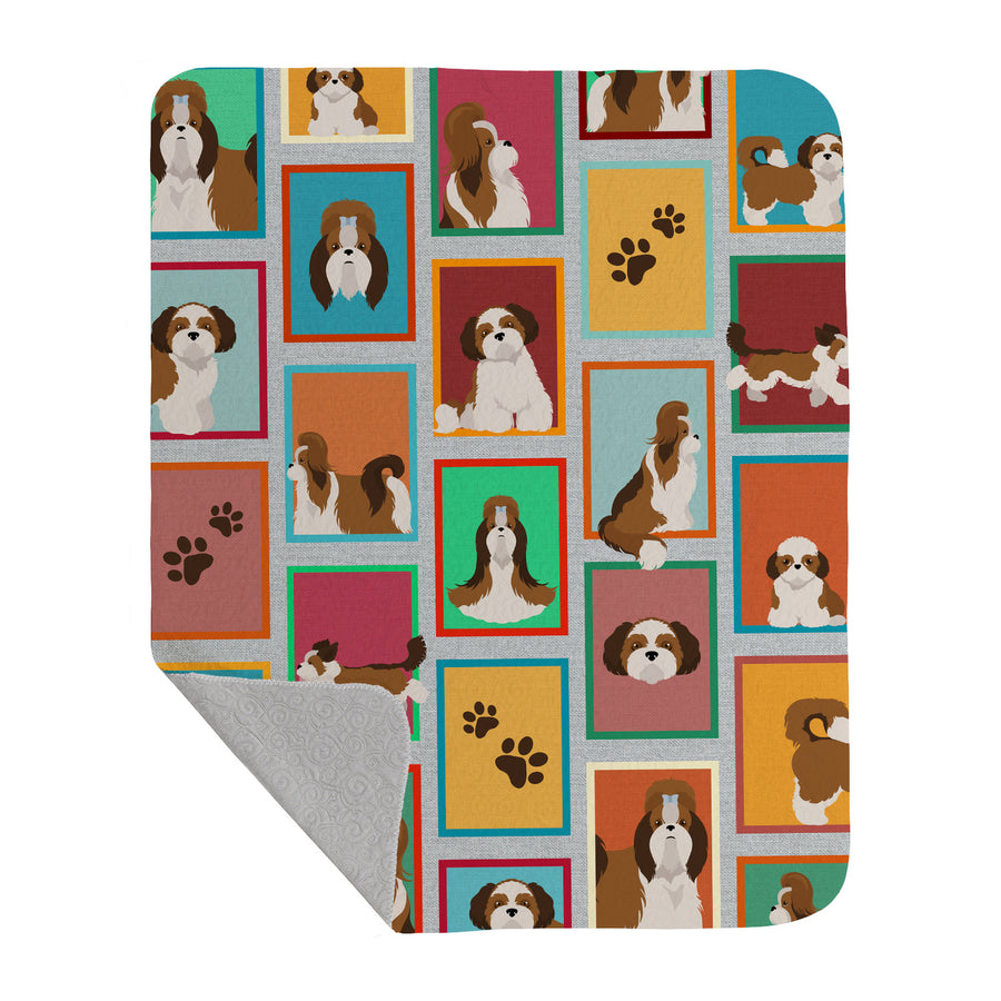 Lots of Shih Tzu Quilted Blanket 50x60 Image 1