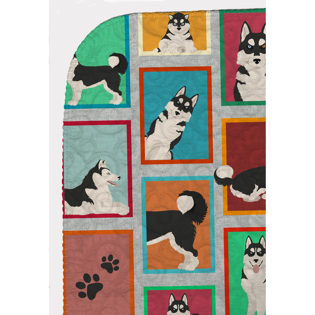 Lots of Siberian Husky Quilted Blanket 50x60 Image 5
