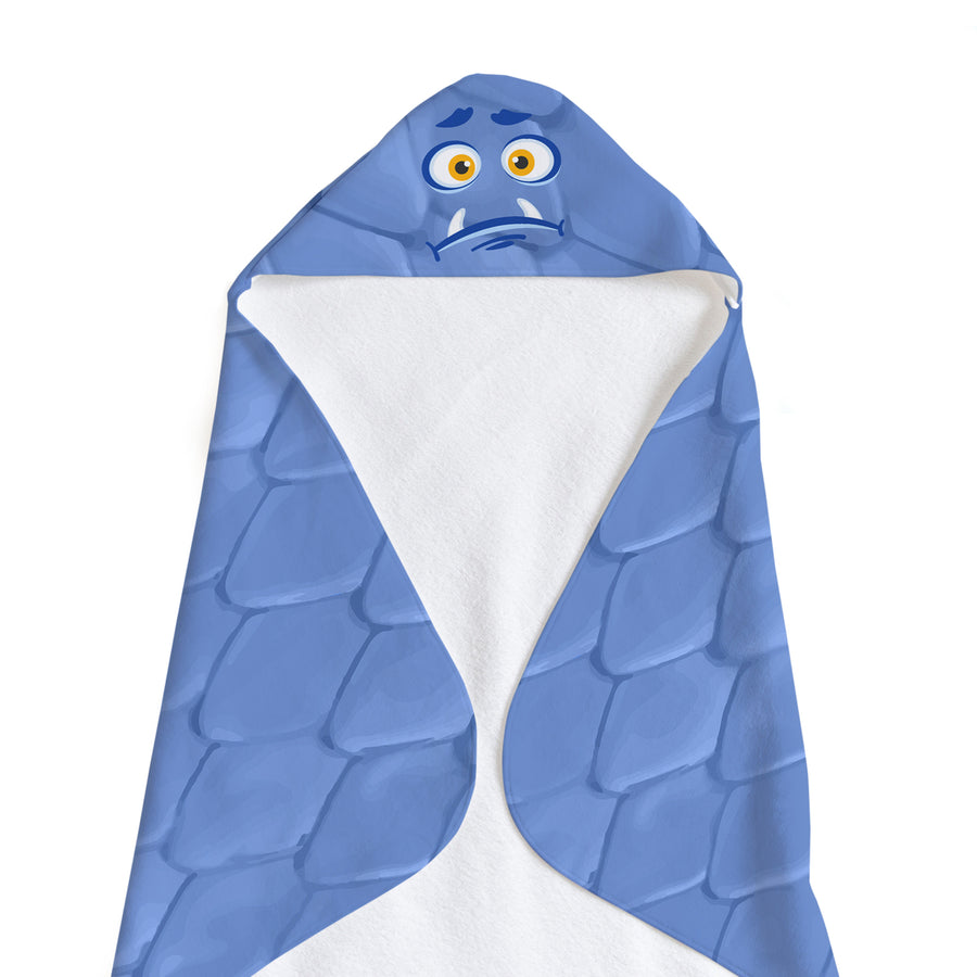 Slate Blue Monster Soft and Absorbent Hooded Baby Towel Image 1
