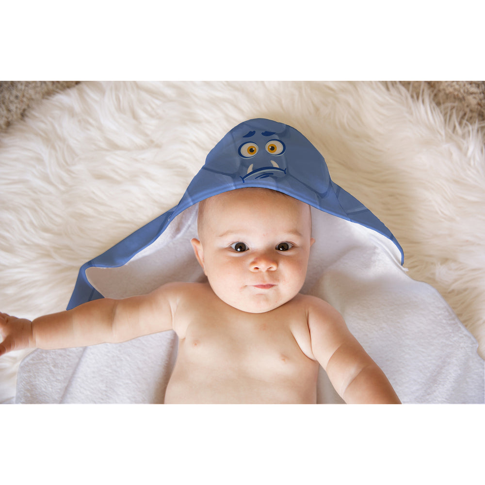 Slate Blue Monster Soft and Absorbent Hooded Baby Towel Image 2