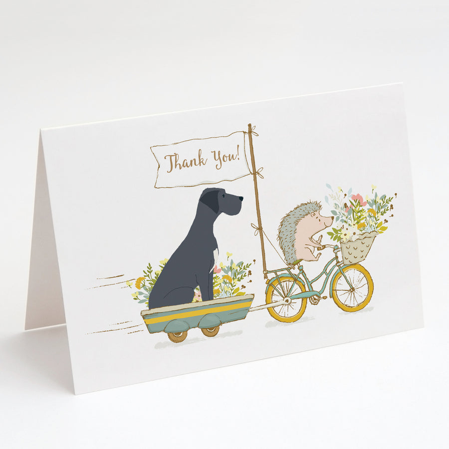 Great Dane Black Natural Ears Greeting Cards and Envelopes Pack of 8 Image 1