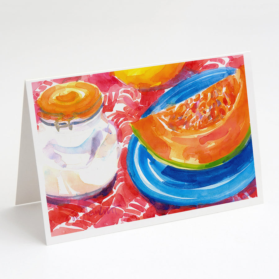 A Slice of Cantelope Greeting Cards and Envelopes Pack of 8 Image 1