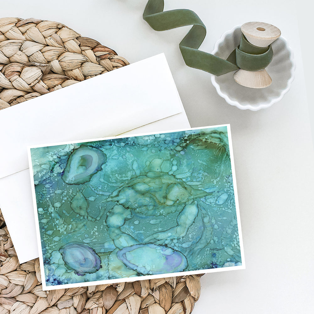 Abstract Crabs and Oysters Greeting Cards and Envelopes Pack of 8 Image 2
