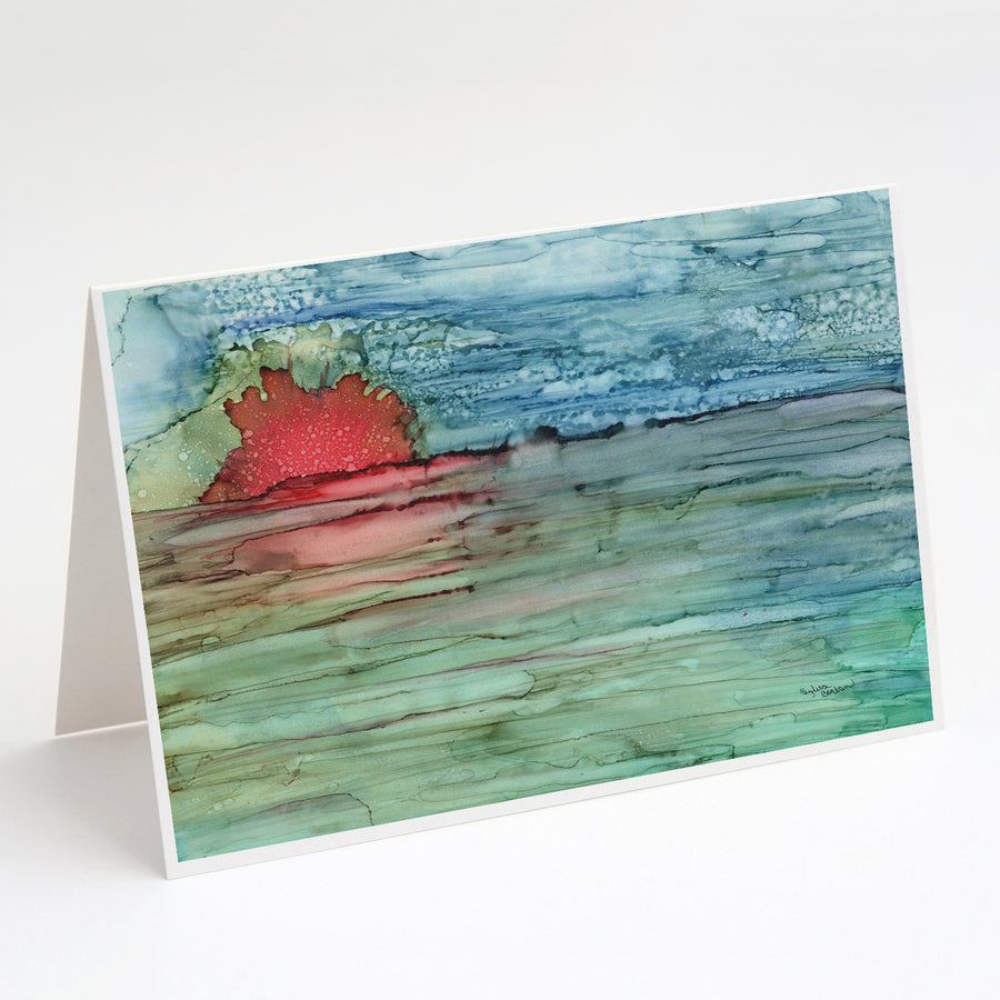 Abstract Sunset on the Water Greeting Cards and Envelopes Pack of 8 Image 1