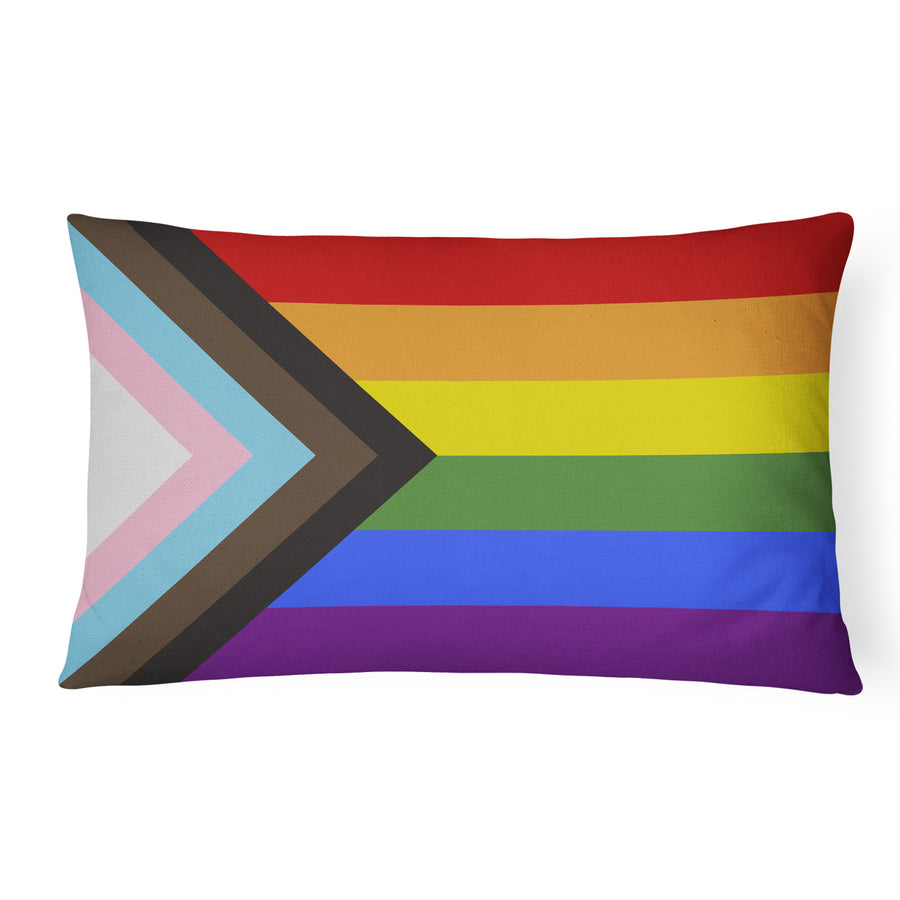 Gay Pride Progress Pride Canvas Fabric Decorative Pillow Image 1