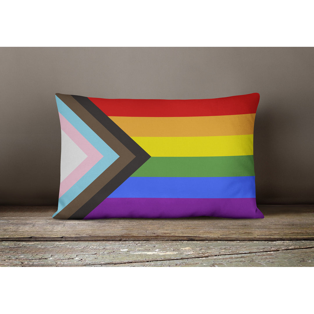 Gay Pride Progress Pride Canvas Fabric Decorative Pillow Image 4